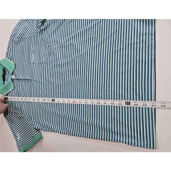 Ralph Lauren RLX Polo Shirt Men's Size Medium Multicolor Striped Short Sleeve - Picture 2 of 8